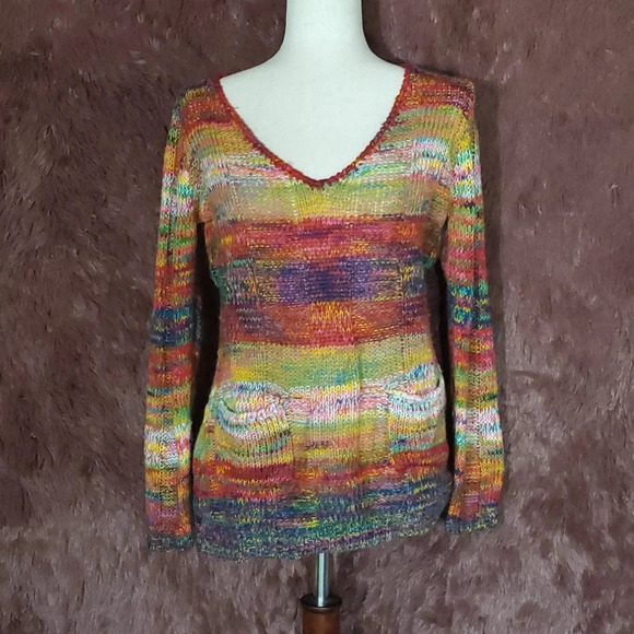 Kristin Nicole Rainbow Flirt Pocket Sweater - Picture 1 of 7